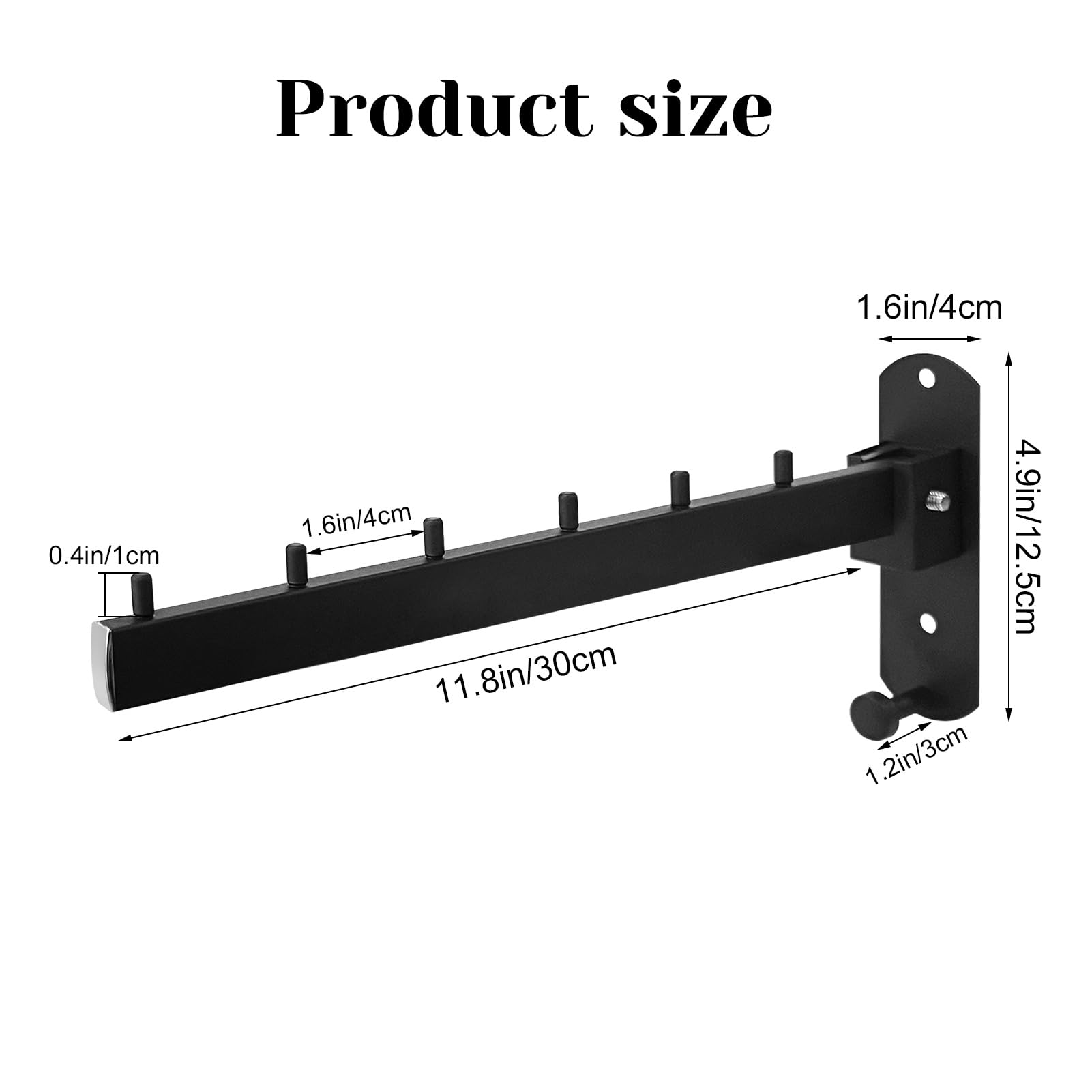 KKONHII Folding Wall Mounted Clothes Hanger Rack with Stainless Steel Heavy Duty Coat Hooks, Space Saving Clothing Hanging System Closet Storage Organizer for Bathroom Bedroom Laundry Room 3