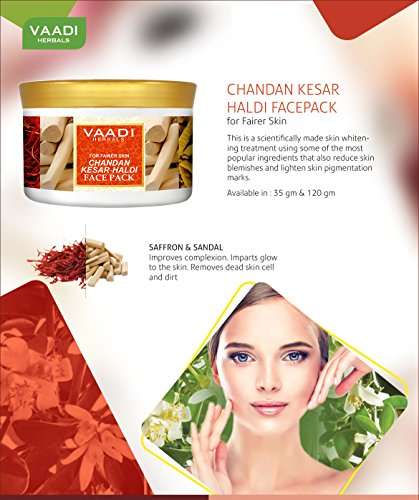 Vaadi Herbals Face Pack, Chandan Kesar and Haldi, 600g 3
