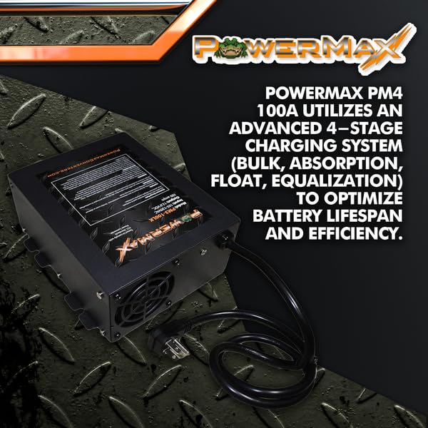 PowerMax PM4 100A Power Converter 110V AC to 12V DC | 100 Amp with Built-in 4-Stage Smart Battery Charger | Reverse Polarity, Overload & Thermal Protection | Ideal for RV, Boat & Off-Grid Systems 2