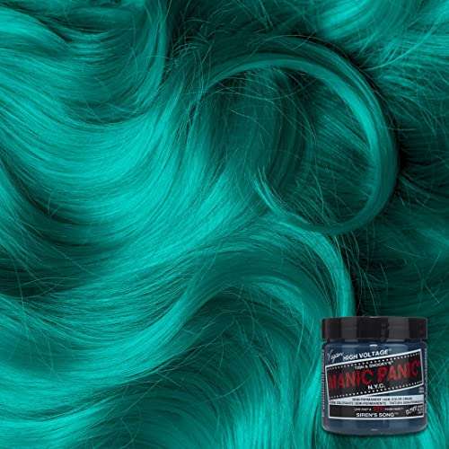 MANIC PANIC Classic Siren's Song Semi Permanent Hair Color - Neon Blue-Green Hair Dye for Women & Men That Lasts 4-6 Weeks - Vegan, Ammonia & Cruelty-Free - Create & Mix Custom Shades (4oz / 3pk) 3