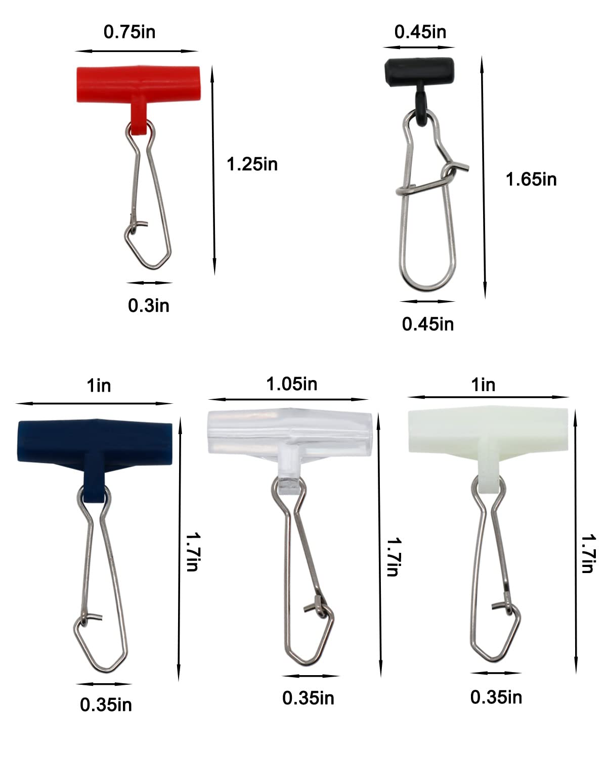 SUPERTHEO Fishing Line Sinker Slides with Duo Lock Snap Clips Fishing Line Connector Swivels Tackle 4