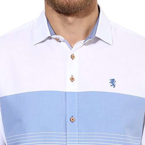 Red Tape Men's Striped Regular fit Casual Shirt (RSF8670A_Blue_XL 6