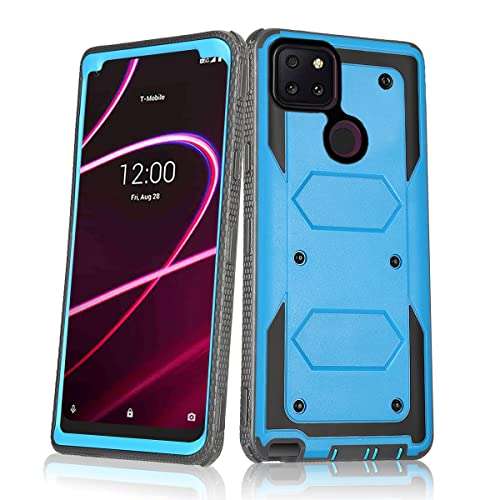 Asuwish Phone Case for T-Mobile Revvl 5G Cover Hybrid Rugged Shockproof Drop Proof Full Body Protective Heavy Duty Mobile Cell Accessories Tmobile Revvl5G T Mobile TCL Revel G5 T790W Women Men Blue 1