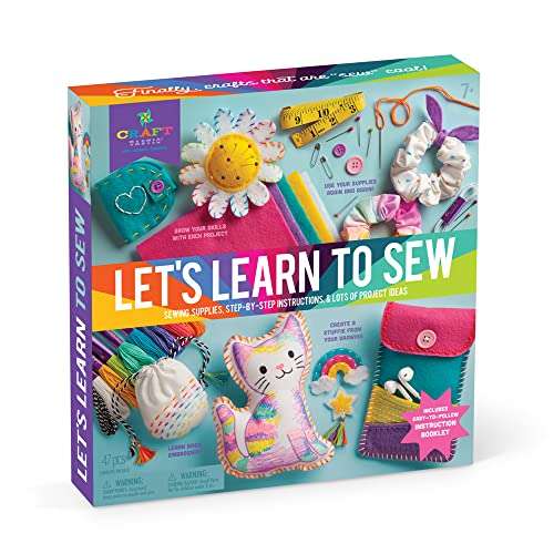 Craft-tastic Let’s Learn to Sew – Mini Sewing Kit, Arts and Crafts, Art Supplies, Embroidery Kit for Beginners, Includes Sewing Supplies, Easy-to-Follow Instructions, Arts & Crafts, Ages 7+ 1
