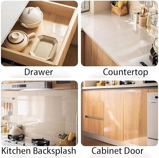 ctizne Transparent Sticker Foil,Oil Proof Wallpaper,Kitchen Backsplash Wall Protector High Temperature Resistant Self-Adhesive Sticker (Transparent) 5