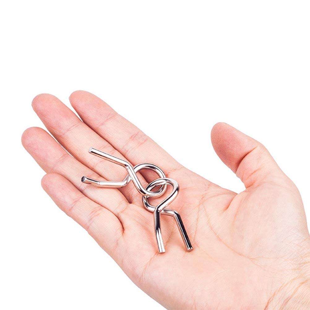 OANGO 16 in 1 Stainless Steel Metal Wire Classic Iq Puzzle Perplexing Mind Assembly and Brain Teaser Magic Puzzles Game for All Age Group Set of 16 Pieces in 1, Kid 5