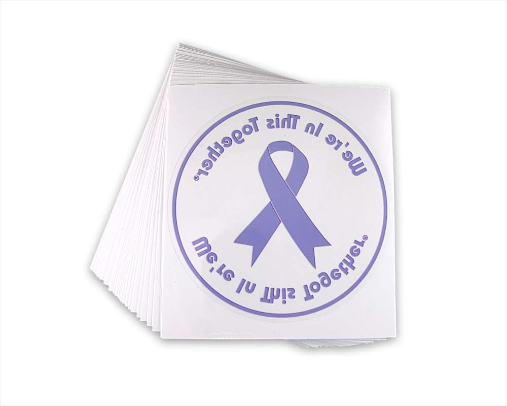 Fundraising For A Cause Purple Ribbon Awareness Car Window Decals (Wholesale Pack - 25 Decals) 1