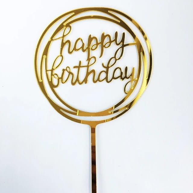 PartyToko Happy Birthday Cake Topper for Birthday Decor 1 pcs 1