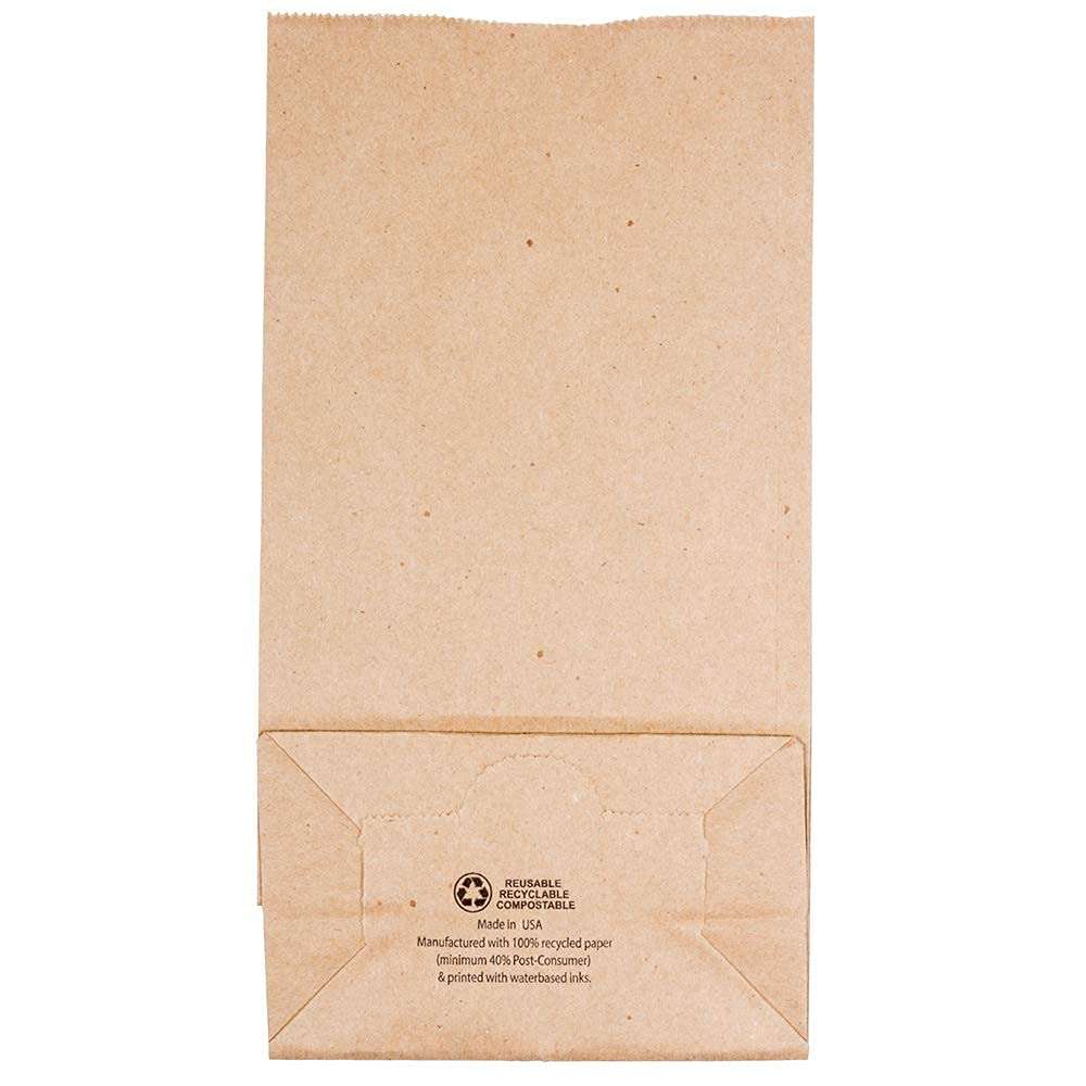 JAM PAPER 100% Recycled Snack/Lunch Bags - Medium (5 x 9 3/4 x 3) - Red Kraft Grocery Bags - 25/Pack 3