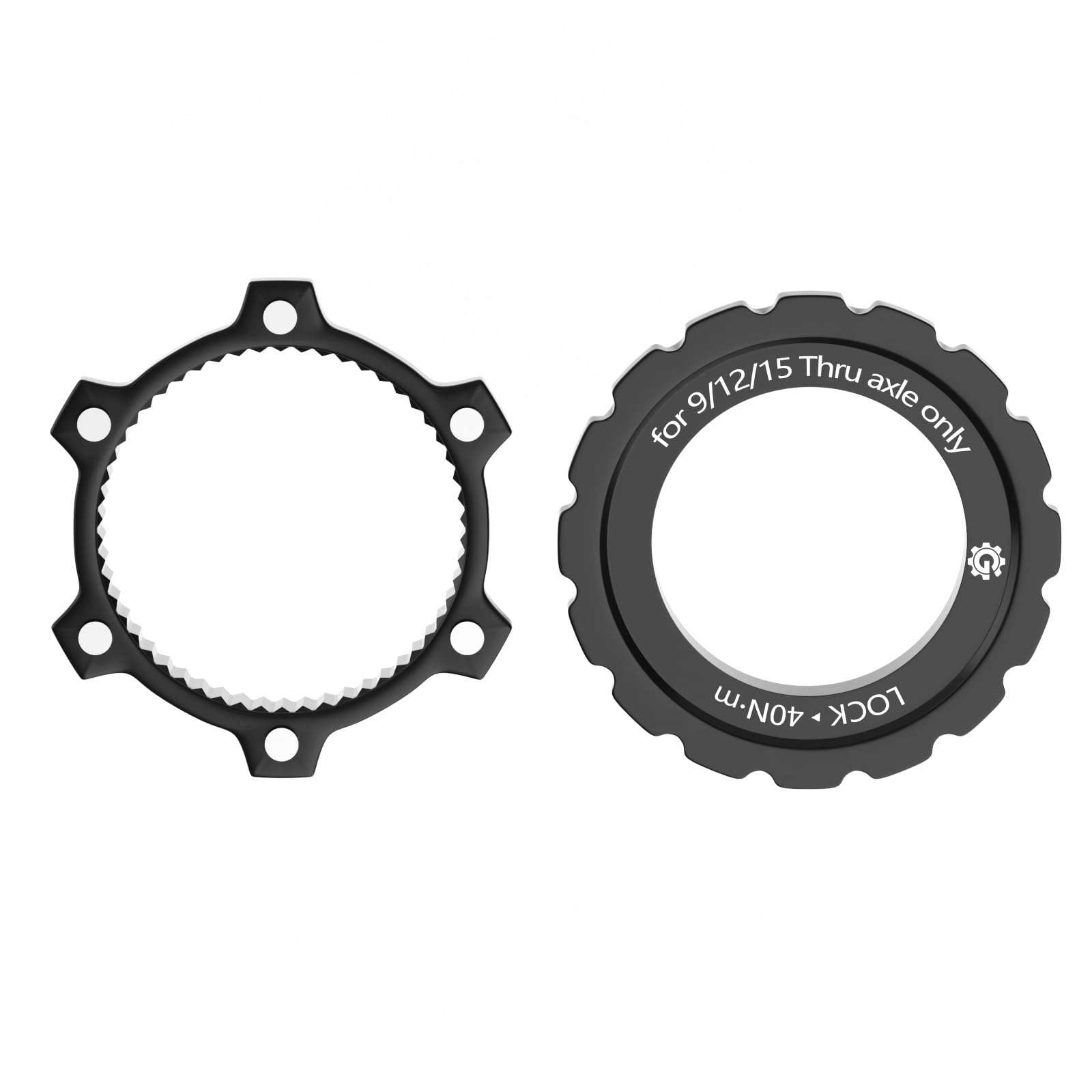 GRQUSTO Bike Centerlock Adapter with Lockring - 6-Bolt Mount Adapter & Centerlock Rotor Lockring Kit, Center Lock Tool for Road Bike Mountain Bike 9/12/15mm Hub Axles(Kit) 1