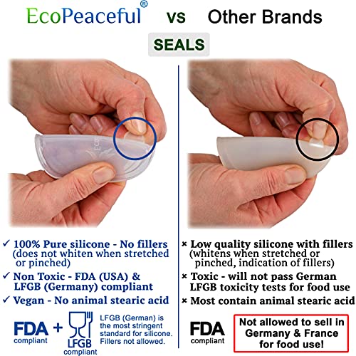 EcoPeaceful 316 Surgical Stainless Steel Mason Jar Lids REGULAR Mouth - Rust-proof, Airtight, Leak-proof, BPA-Free, PVC-free, Vegan, Reusable - Not for Canning 3