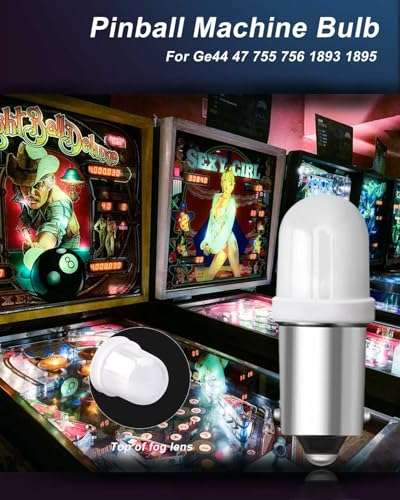 Keiurot GE44 Bulb 47 755 756 1893 1895 1847 Bulb BA9S DC AC 6.3V 6V Bayonet Led Bulb Nonpolarity for Pinball Led Bulbs Pinball Machine Light Bulb Lamp Red Pack of 15 2