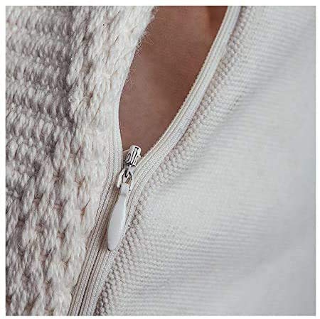 MOCOFO Decorative Square Pouf Cover for Bedroom Boho Cotton Unstuffed Pouf Footstool (Black Diamond,18x18x18) 5