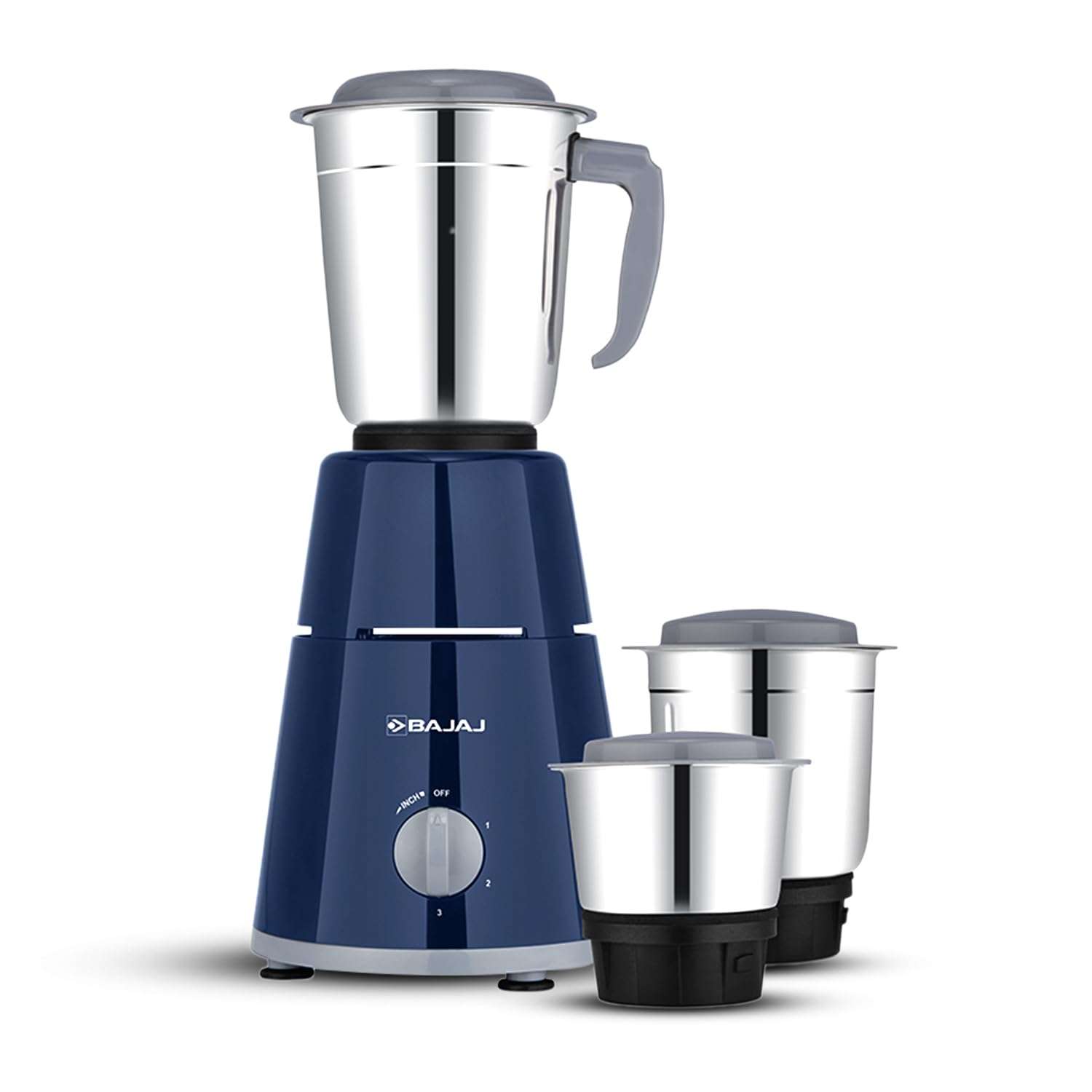 Bajaj GX1 Mixer Grinder 500W | Superior Mixie For Kitchen | 2-In-1 For Dry Grinding | Blade Function With Titan Motor | 3 Stainless Steel Mixer Jars | 1 Year Product Warranty By Bajaj 【Blue】 1