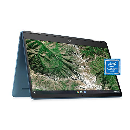 HP Chromebook x360 14" Touchscreen Laptop, Intel Celeron N4020, 4GB RAM, 64GB HD, Chrome OS, Forest Teal/Light Teal, 14a-ca0190wm 1