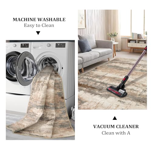 Collive Modern Abstract Washable Runner Rugs 2x6, Hallway Rug Runner Non-Slip Soft Kitchen Runner Rugs Distressed Long Carpet Runners for Entryway Bathroom Laundry Doorway 3