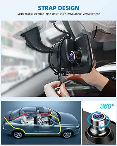 7" Dual Mirror Dash Cam Front and Rear FHD 1080P Car Camera Touchscreen Rear View Mirror Camera Waterproof Backup Camera with Parking Assistance Motion Detection 5