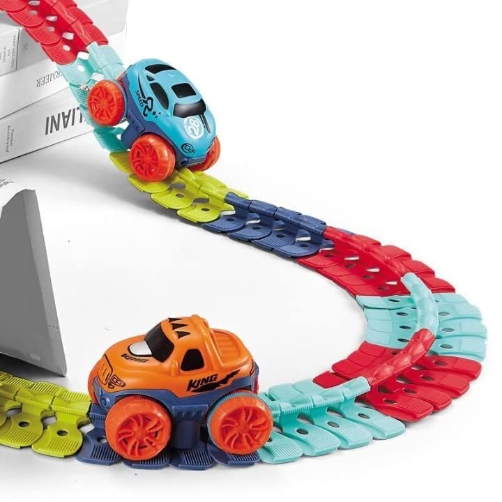Bhabha Sales® Monster Wheels-150 Pcs Changeable Track Glow in The Dark with Led Train Toy - Electric Bendable DIY Race Assembled Car Truck Tracks Vehicle Playsets for 3 4 5 Year Boys, Girls & Kids 5