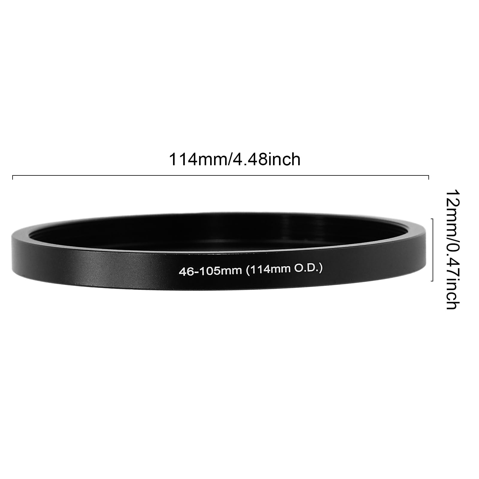 LingoFoto Camera Lens Adapter Ring 46/48/49/52/54/55/58/60/62/67/72/77/82/86/95/105-105mm Step up Ring for 46mm Camera Lens to 114mm OD Matte Box Lens Mount (58-105/114mm) 4