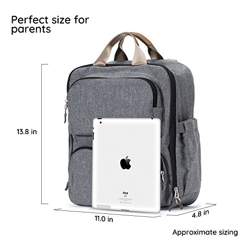 SoHo Diaper Bag Backpack 3PC Essentials - Gray 3