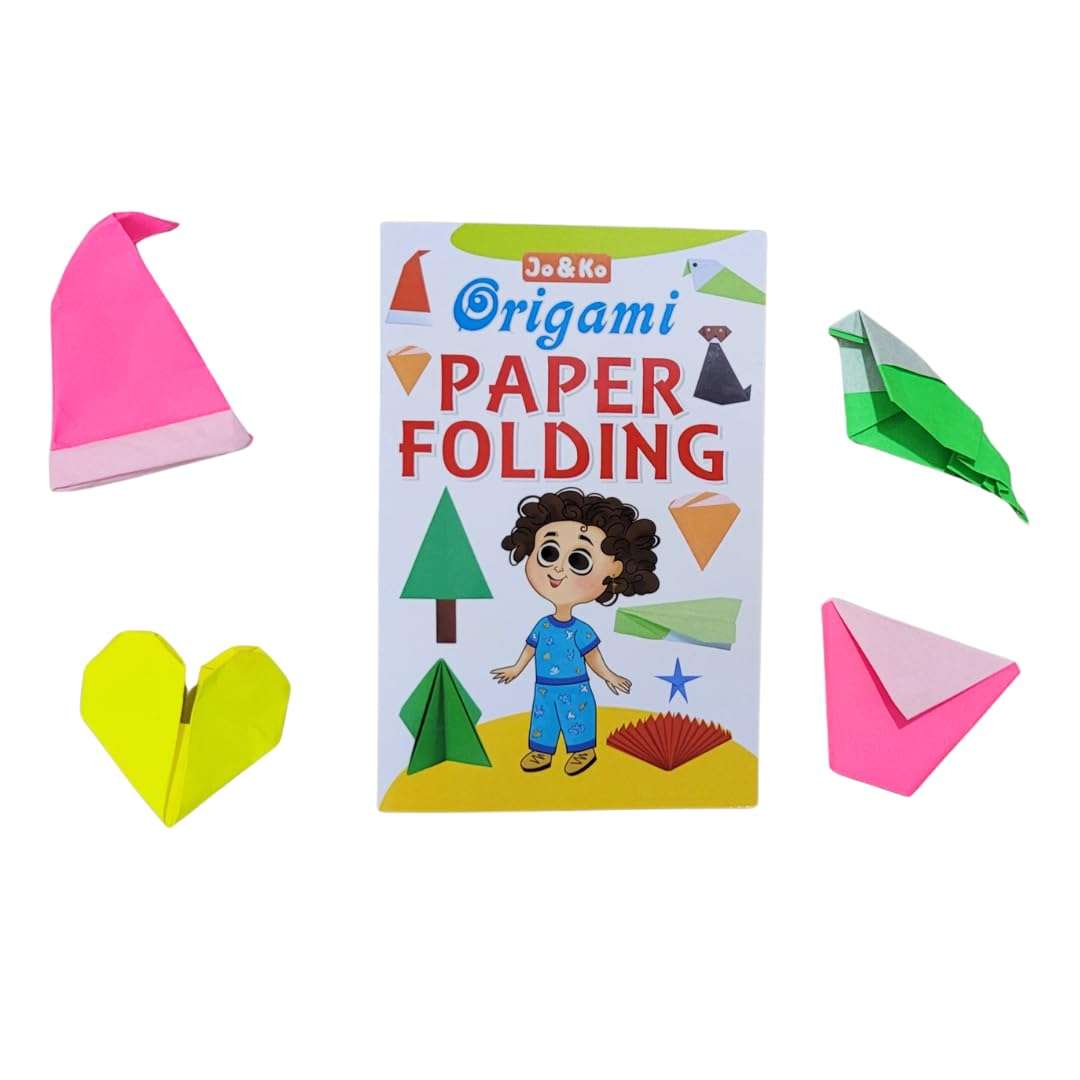 JoGenii Origami Kit - DIY Kit for Kids, Contains Origami Book, 100 Origami Sheets and marker Travel friendly Art and Craft Educational Brain-boosting No Mess Paper Craft Kit Paper Size: 14.5 CM * 14.5 CM, DIY Activity, Return Gifts for Kid 4-10 Years 3