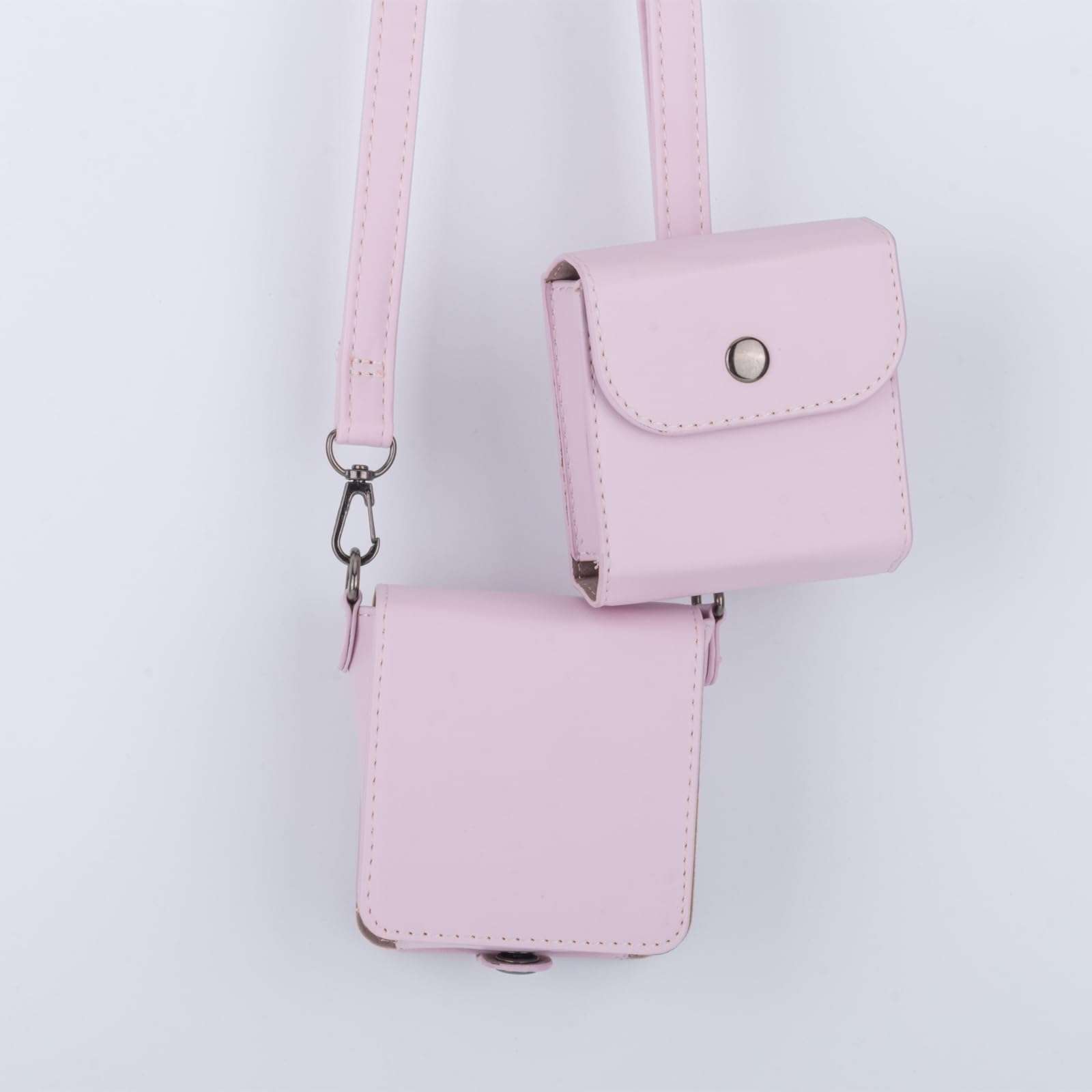 Kids Camera Case Compatible with ESOXOFFORE, MINIBEAR, Dylanto, WEEFUN and Instant Print Camera for Kids Digital Video Cameras, Carrying Bag Film Camera Holder with Card Case Pink 5