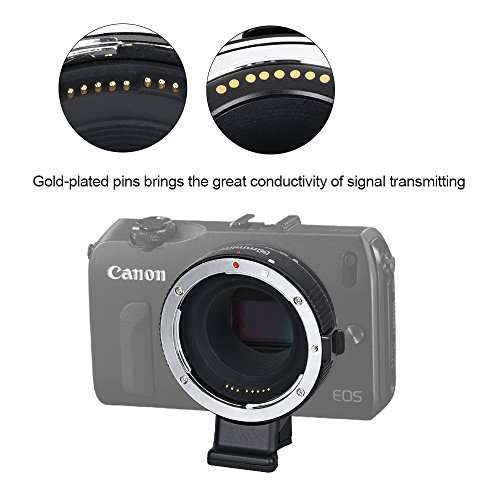 Commlite CM-EF-EOS M Auto-Focus Lens Mount Adapter for EF/EF-S Lens to Canon EOS M (EF-M Mount) Mirrorless Camera Lens Converter Ring for Canon EOS M1 M2 M3 M5 M6 M10 M50 M100 5