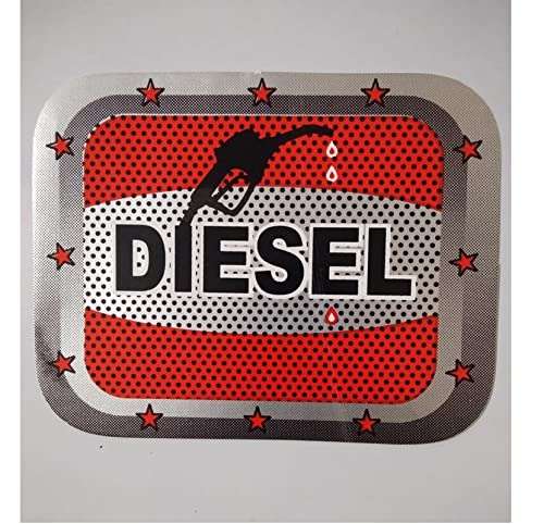AUTONEST Diesel Car Fuel Lid Decal/Sticker Printed (Square) (Black,Red & Grey) (Sticker Size: 14.5cm X 14.5cm) for Maruti Ciaz 5