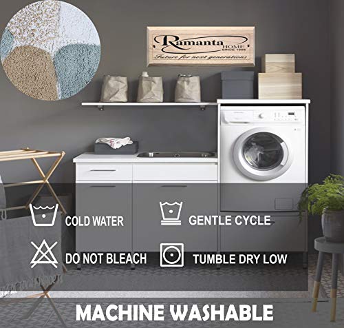 Ramanta Home 100% Cotton Pebble Stone Bath Runner - Grey Beige, Super Soft Anti Skid Absorbent Bath Rug Runner for Kitchen, Bathroom, Kids Room, Dressing Room, Machine Washable - 24x60 Inch 6