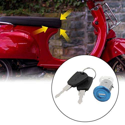 uxcell Cylinder Security Sitting Seat Lock with 2 Keys Set for Motorcycle Scooter 3