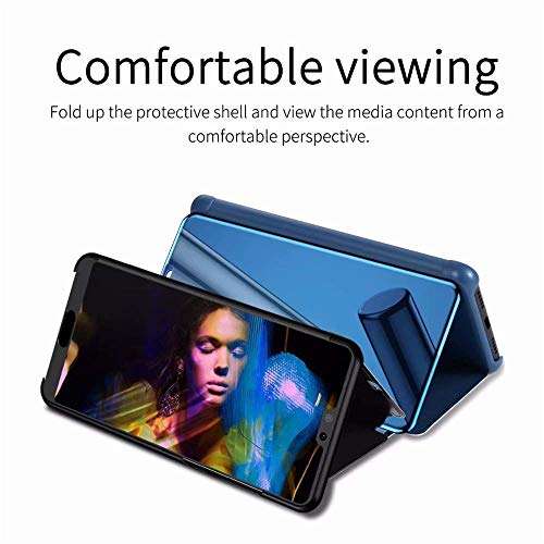 Navnika Compatible with Redmi Note 10 Pro 5G Flip Cover, Redmi Note 10 Pro 5G Mirror Flip Cover, Redmi Note 10 Pro 5G Leather Flip with Kickstand Cover [B-Blue, Redmi Note 10 Pro 5G Flip Case] 3