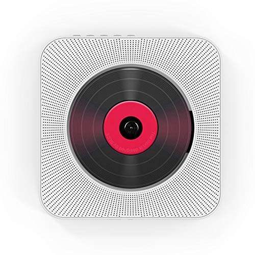 Wall Mounted CD Player BT Speakers Home Audio Boombox with Remote Control FM Radio AUX Input Headphone Output U Disk Music Player 1