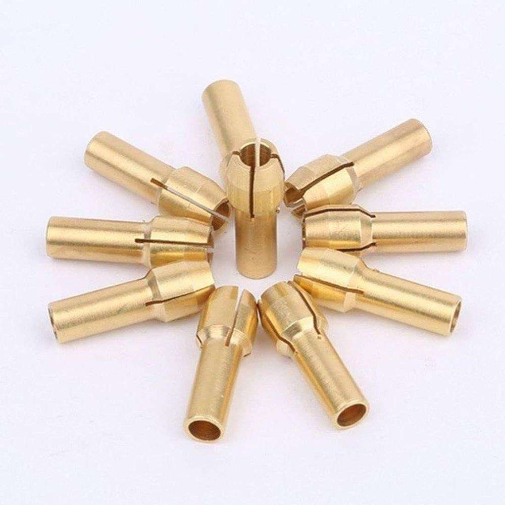 Diy Crafts 12600 10058 0.5-3.2mm Brass Drill Chuck Collet Bits 4.3mm Shank Rotary Tools, Multicolor, 10 Piece 6