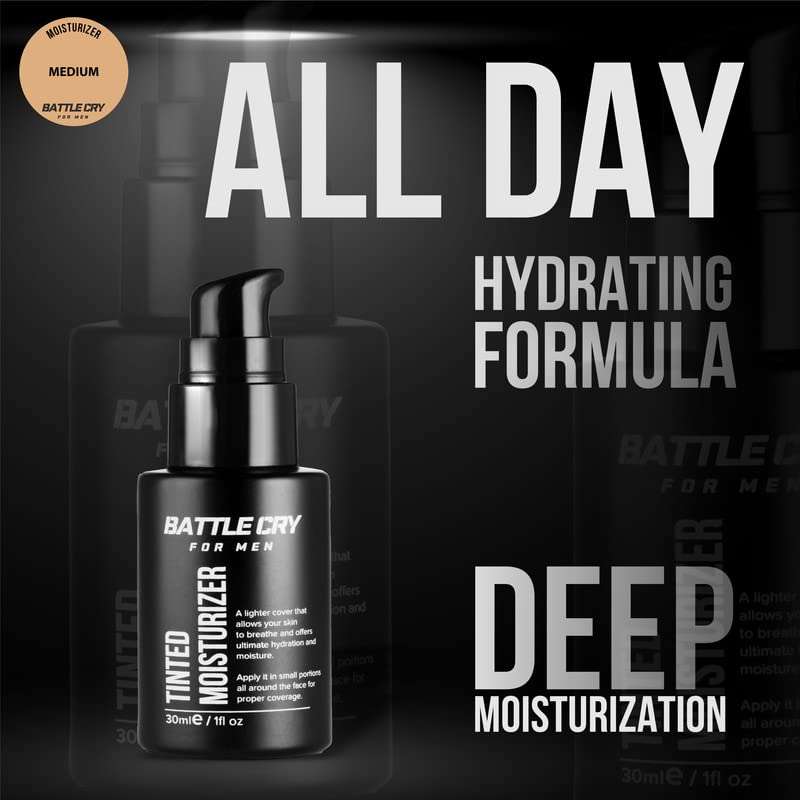 Battle Cry Lightweight Instant Hydration Tinted Moisturizer For Men, Non Greesy Flawless Face, Long Lasting Face Cream Beneficial For All Skin Types, Available In 3 Shades, (30ml, Medium) 2