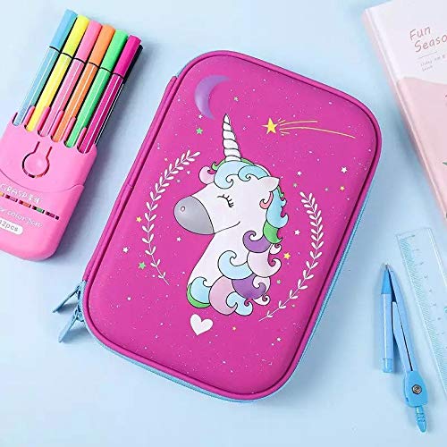Arishto Unicorn Multipurpose Holographic Pencil Pouch/Case with Filled Sequin Water for Kids (Unicorn Pouch Mixed design's) 1