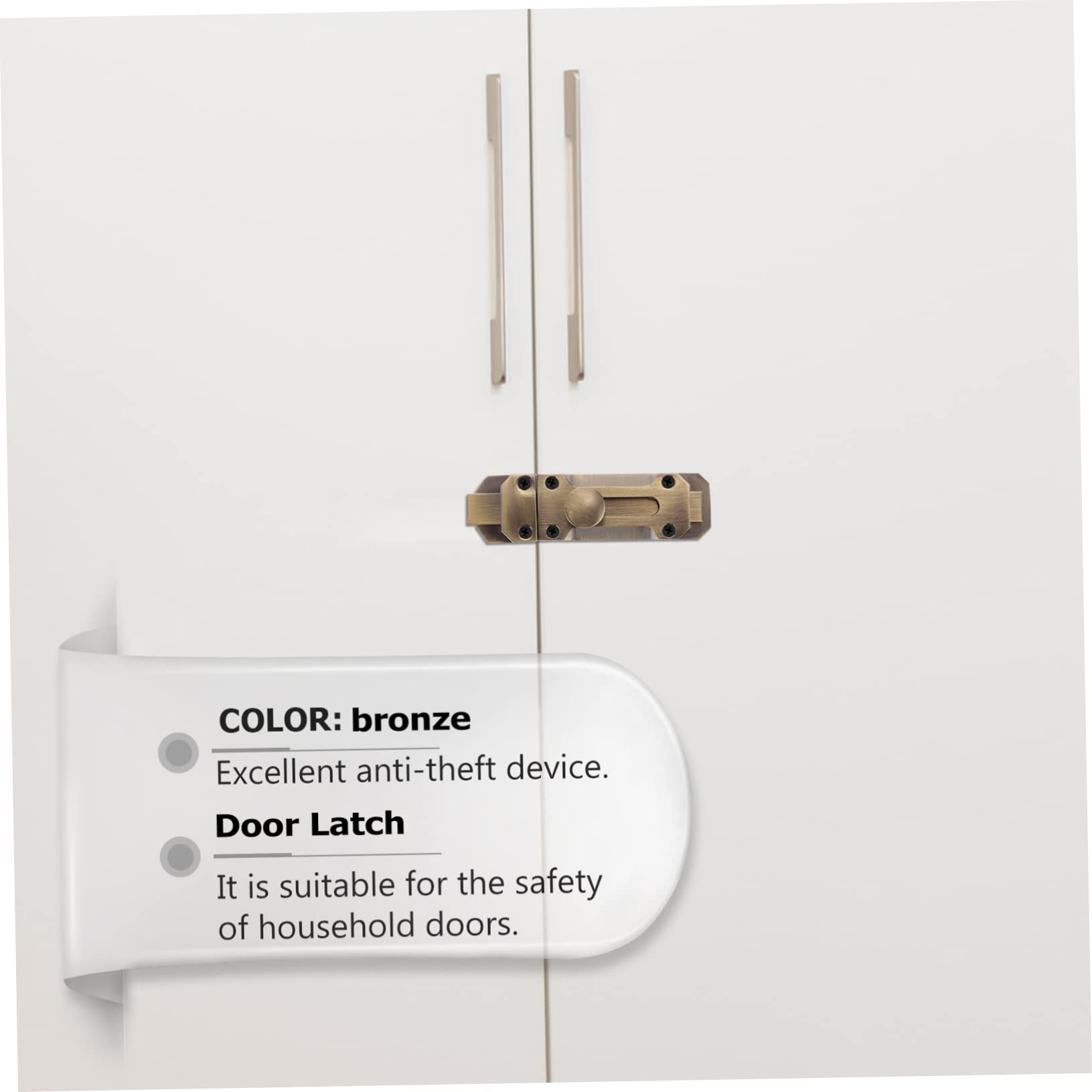 2pcs Deadbolt Door Keyless Door Latch Door Security Latch Door Slide Lock Door Safety Latch Door Bolt Lock Wooden Door Latch Slide Door Lock Zinc Alloy Door Latch Retro Door Latch 3