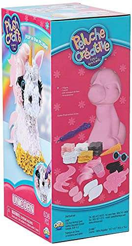 THE ORB FACTORY LIMITED 10027964 Plush Craft 3D Unicorn, 5" x 4" x 10", Pink/White/Yellow/Grey 2