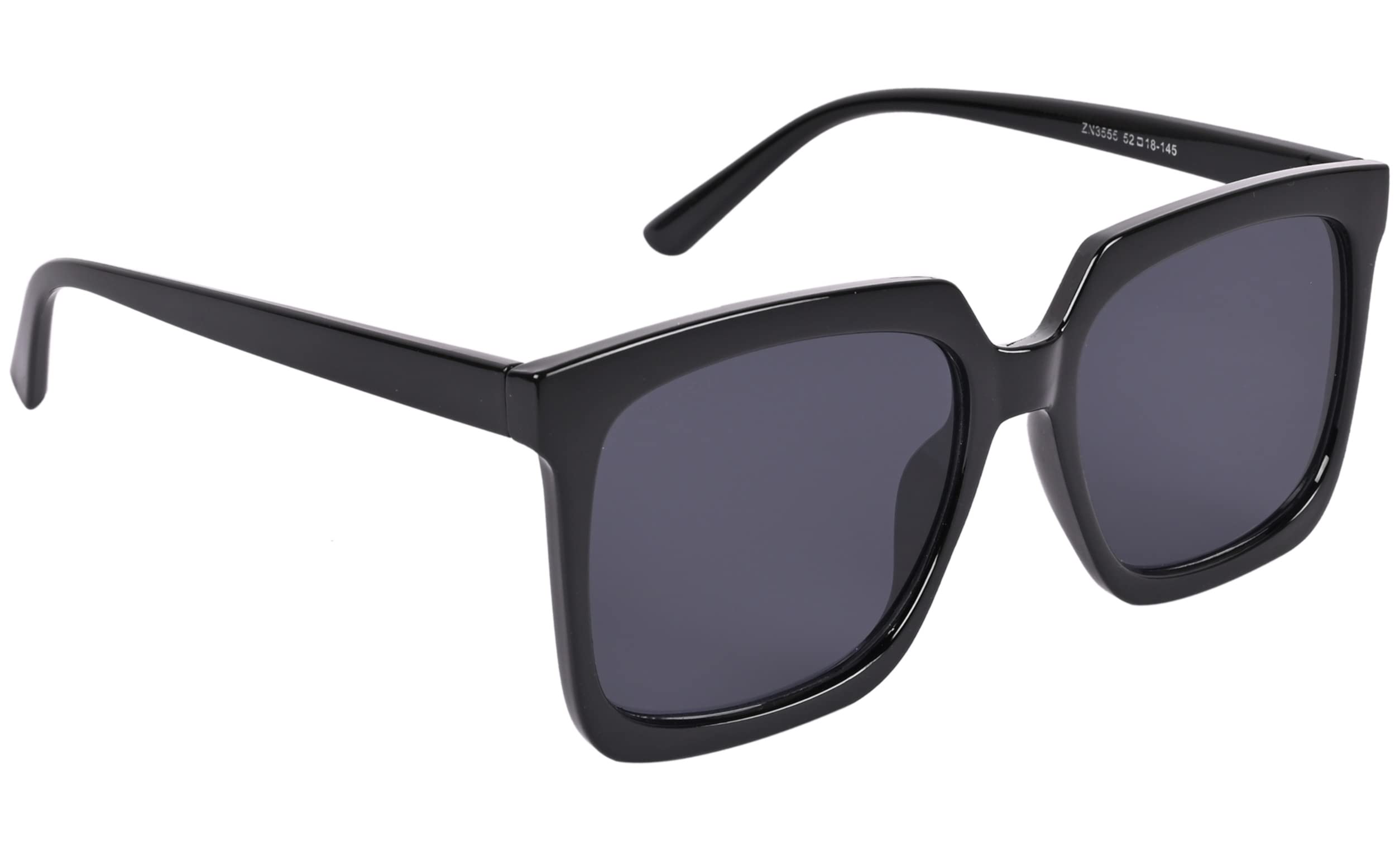 NuVew® UV Protected Retro Over Sized/Wayfarer Sunglasses for Men & Women - (Black Lens | Black Frame | Large Size | NW-3555-32) 1
