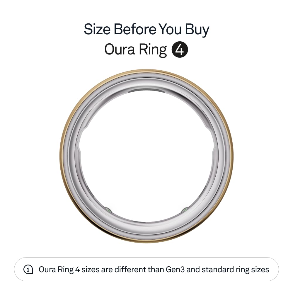 Oura Ring 4 - Gold - Size 7 - Smart Ring - Size First with Oura Ring 4 Sizing Kit - Sleep Tracking Wearable - Heart Rate - Fitness Tracker - Up to 8 Days of Battery Life 3