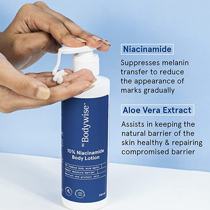 Be Bodywise 5% Lactic Acid Body Lotion & 10% Niacinamide Body Lotion | With 5% Lactic Acid, 10% Niacinamide, & Aloe Vera Extract | For Brighter & Glowing Skin | 400 mL (Pack of 2) 6