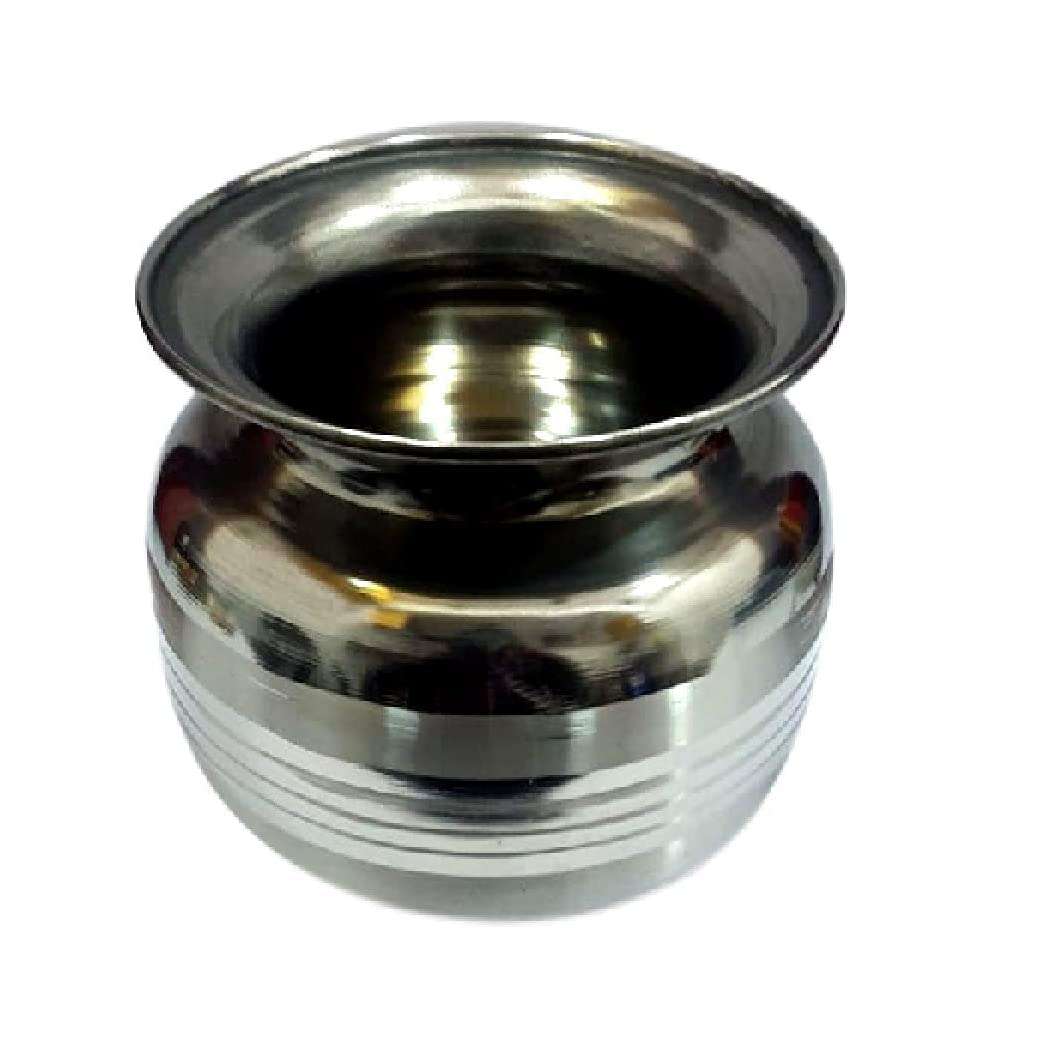 Pure Stainless Steel Heavy Gauge Lota/Kalash/Milk Pot Size - 10 Set of - 2 PCS (1100 ML) Silver 5