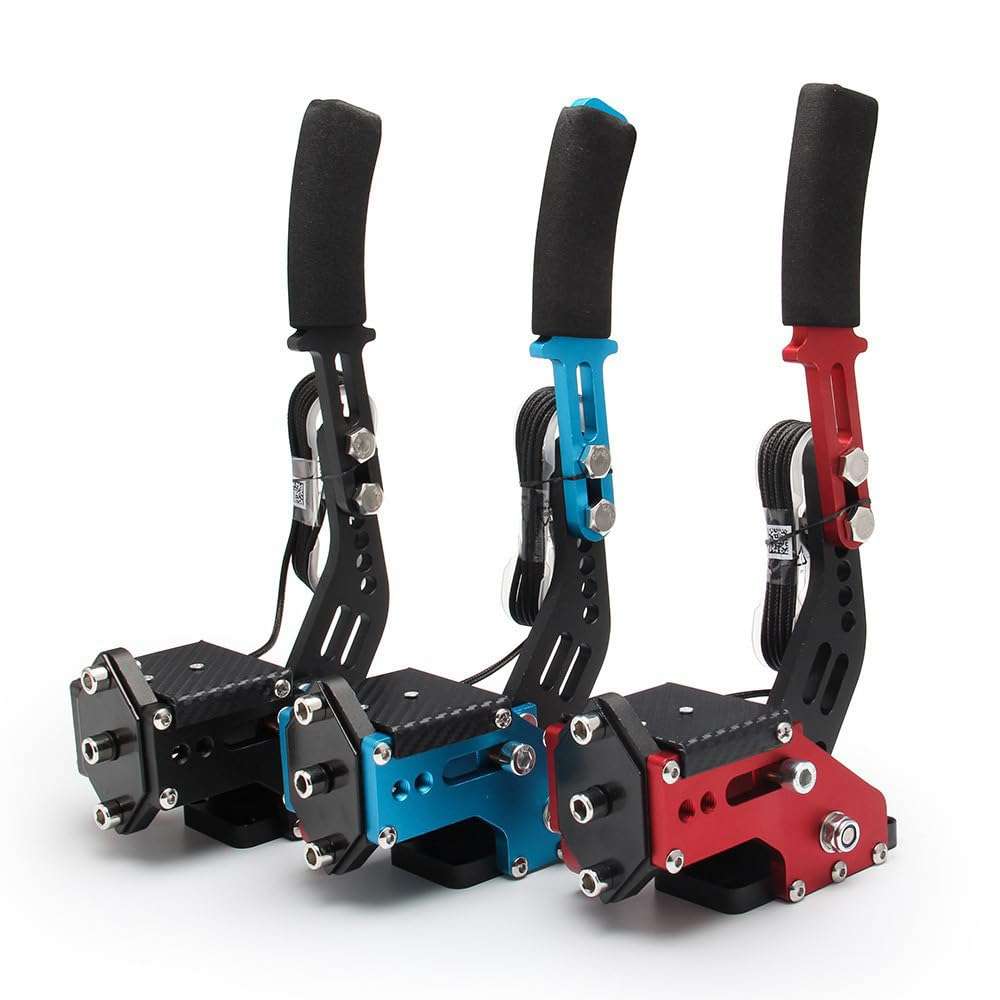 GOIPKO PC Racing Game USB Handbrake, 64 Bit PC USB Handbrake Compatible with Logitech G27/G29/G920 T500 T300 Simulated Racing Games (Red) 6