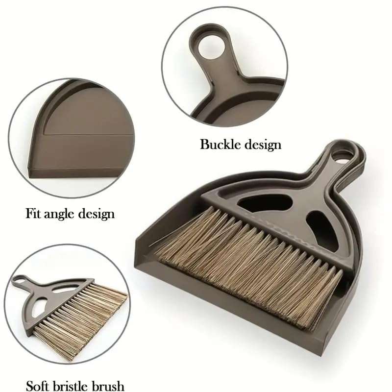 PURCHASE ZONE Mini Broom Dustpan & Brush Set Easy Cleaning Office Car Tidy Home Kitchen Tabletop Versatile Small Broom and Dustpan Set for Car, Desktop, Home, Kitchen (Multicolor Pack of 1) 4