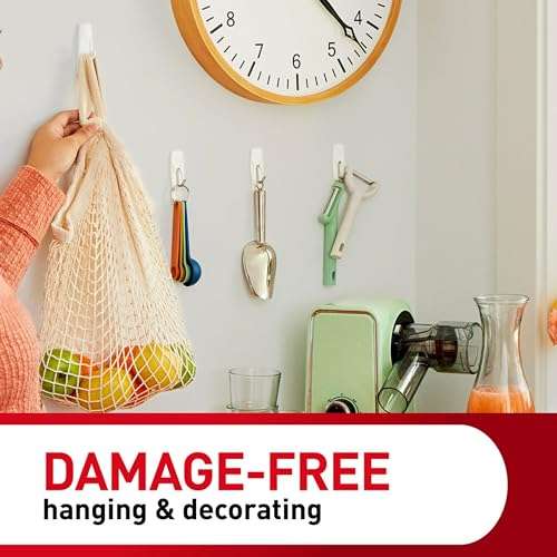 Command 5 lb Large Utility Hooks, 7 Wall Hooks and 12 Command Strips, Damage-Free Hanging with Adhesive Strips, No Tools for Hanging Christmas Decorations 6