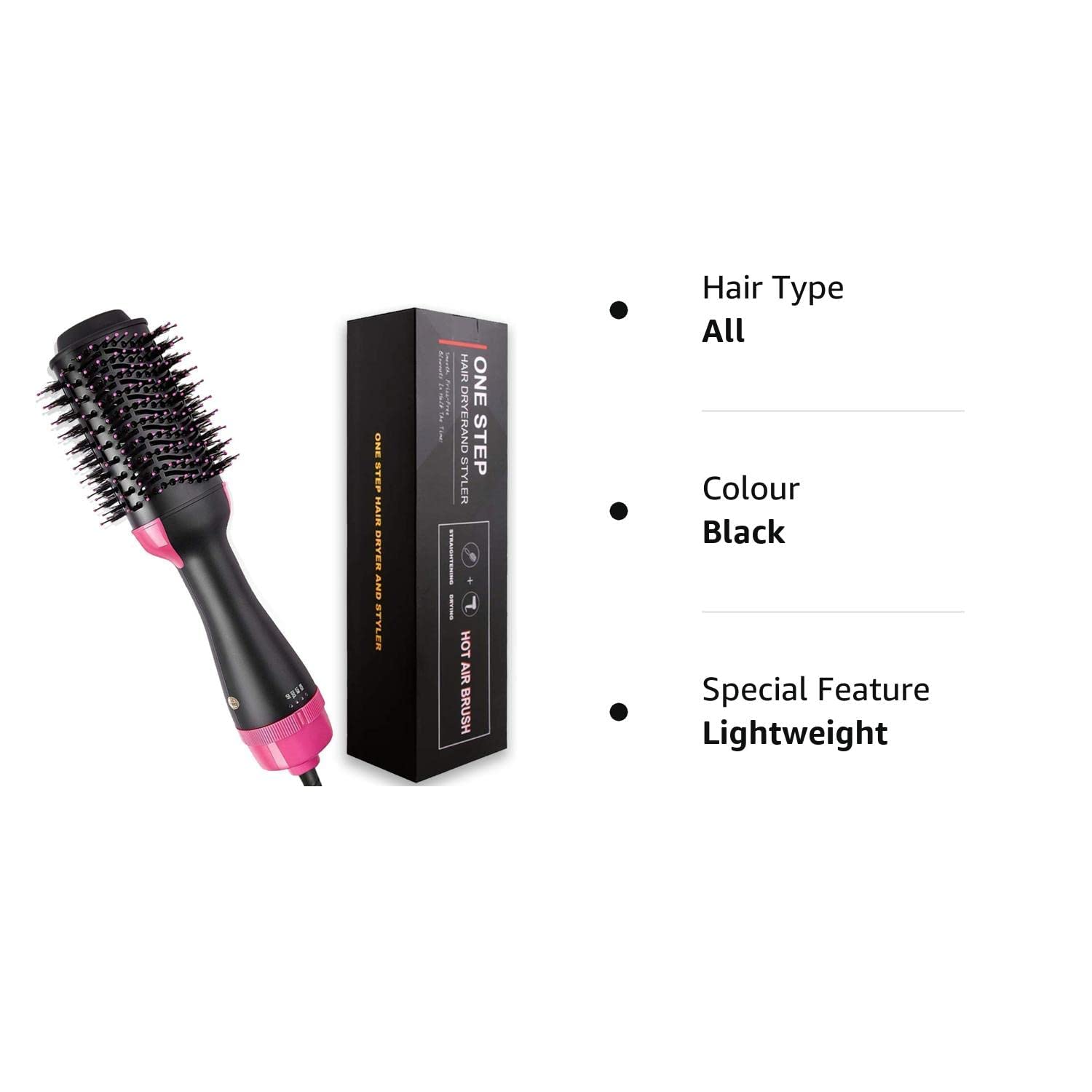 NESTIC Sonpal HS Enterprise 1000 Watts One Step Hair Dryer and Volumizer, Hot Air Brush, 3 in1 Styling Brush Styler, Negative Ion Hair Straightener Curler Brush for All Hairstyle | Black 5