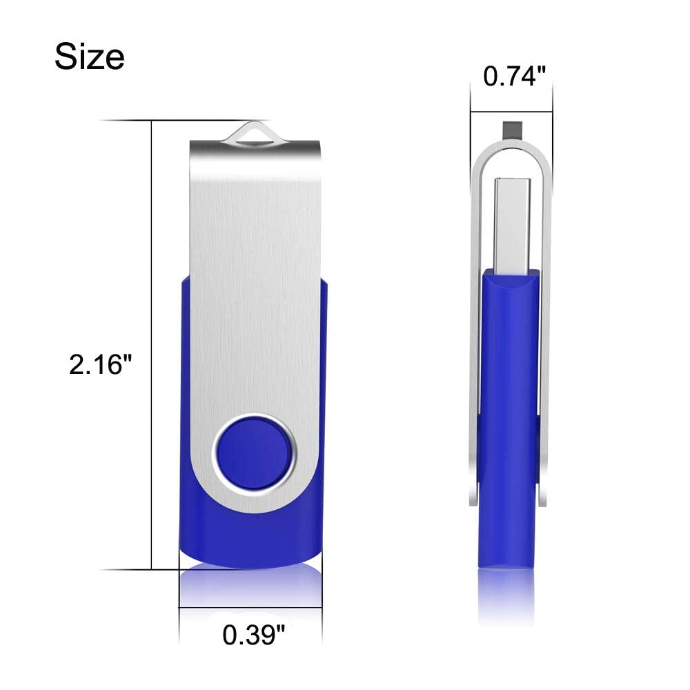 Aiibe 32GB Flash Drive 20 Pack 32GB USB Flash Drives Thumb Drive USB 2.0 Memory Stick Jump Drives USB Drive Bulk (32G, Blue) 5