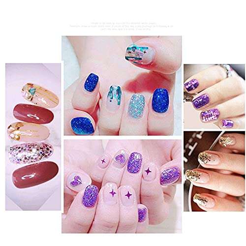 Belicia 48 Bottles Nail Art Sequins Glitter Shine Powder Manicure Decoration Nail Glitter Powder Sequins Manicure Sticker Design DIY Tip (48box) 4