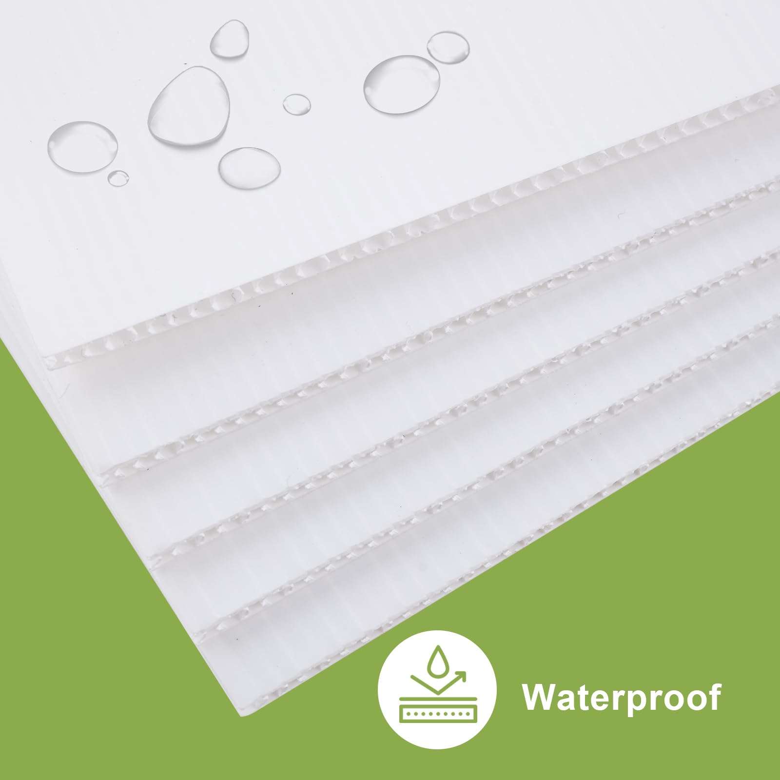 Falling in Art 18x24 Corrugated Plastic Board, 5 Pack Coroplast Plastic Sheet, 3/16 Inch Thick White Double-Sided Blank Poster Board for Indoor and Outdoor Use 5