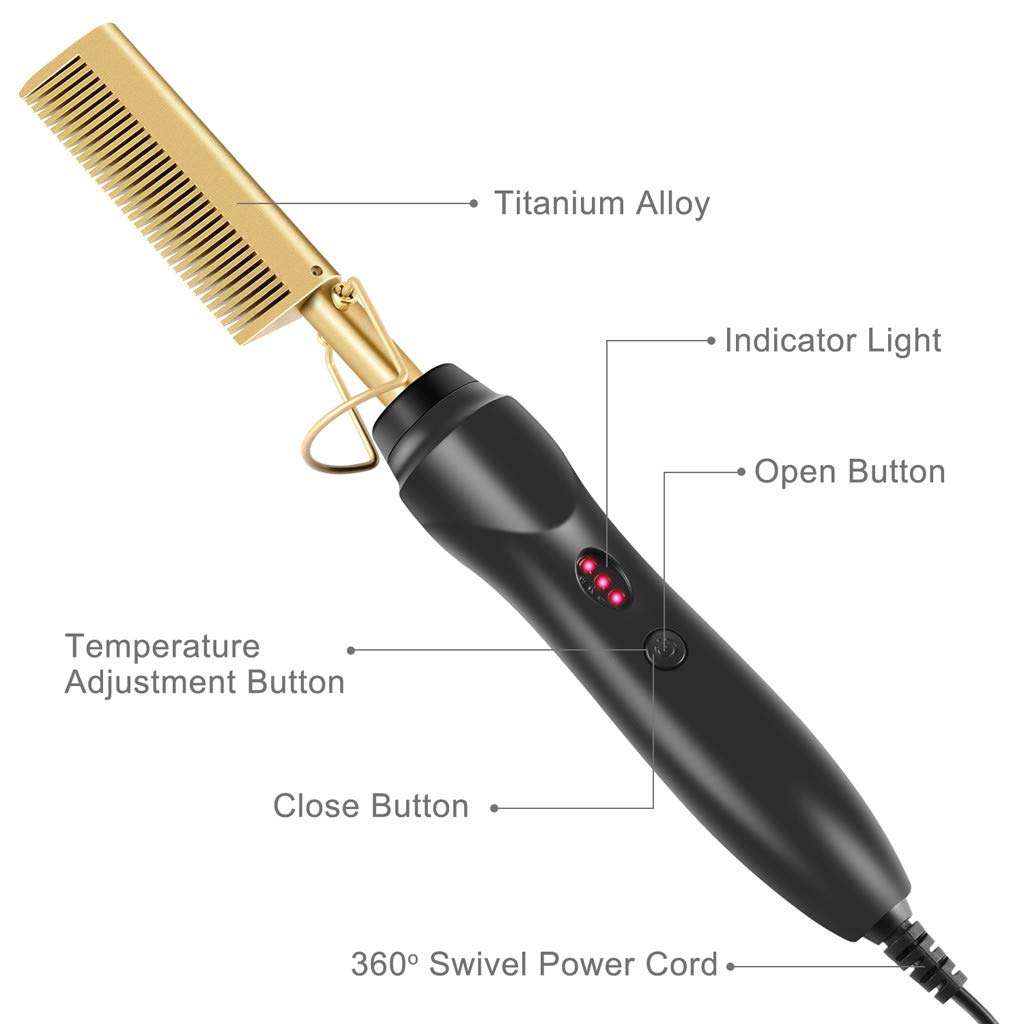 1/2 Curling Irons for Short Hair Wet Curling Use Hair Dry Electric Iron Straightener Hair Comb Hair Care Large Curling Iron for Big Curls 4