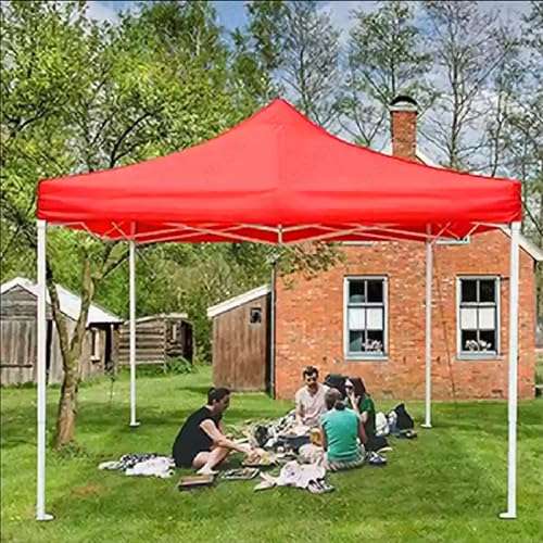 Ab Sab Portable Foldable Pop-up Gazebo Tent Canopy Display-6.5 x 6.5 ft Red 6